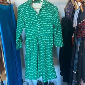 custom made fish print work dress